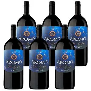 Vino Aromo Exportación Merlot Semi Dulce 2 Litros (Caja de 6 Botellas) | Formato Conveniente